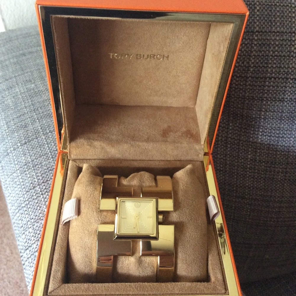 Tory Burch Sawyer Golden Bangle Watch